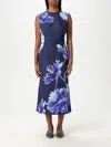 Erdem Floral Pencil Midi Dress In Blue