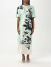 Erdem Crinkled Satin Midi Dress In Mint