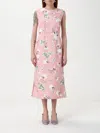 Erdem Floral Print Faille Sheath Dress In Pink