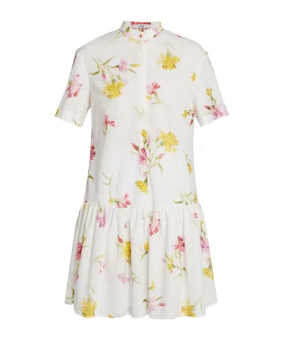ERDEM DRESS LINEN FLORAL DESIGN
