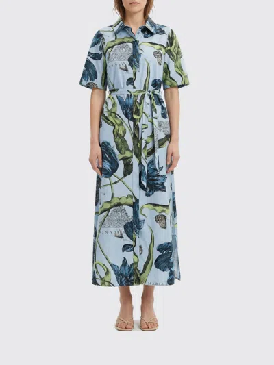 Erdem Short Sleeve Shirt Dress In Multi