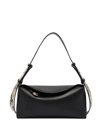 Erdem East West Bloom Shoulder Bag In Black