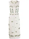 Erdem Ellery Crystal-embellished Linen Midi Dress In Nude
