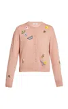 Erdem Embellished Alpaca-blend Cardigan In Pink