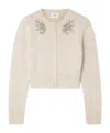 Erdem Embellished Alpaca-blend Cardigan In Animal Print