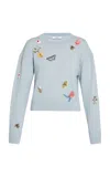 Erdem Embellished Alpaca-blend Sweater In Blue