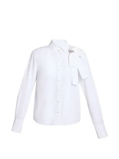 Erdem Embellished Bow-detail Shirt In White