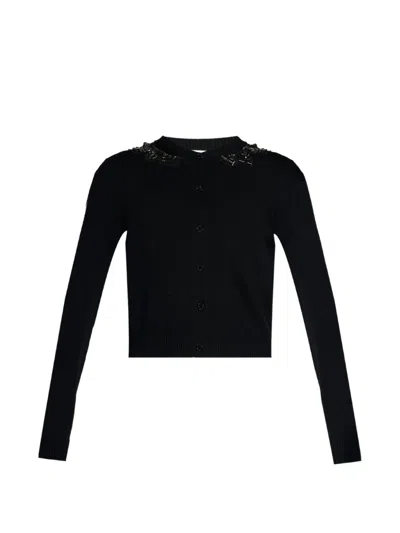 Erdem Embellished Cardigan In Black