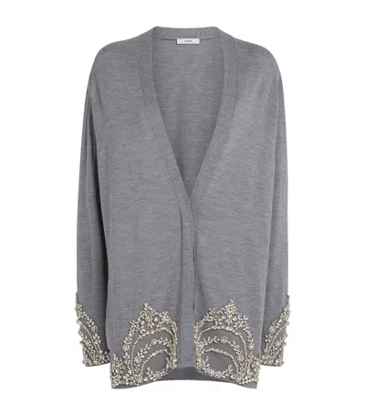 Erdem Embellished Cardigan In Grey