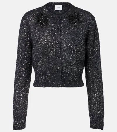 ERDEM EMBELLISHED CROPPED ALPACA-BLEND CARDIGAN