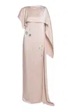 Erdem Embellished Draped Gown In Pink
