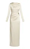 Erdem Embellished Draped Gown In Off-white