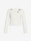 Erdem Embellished Knit Cardigan In White