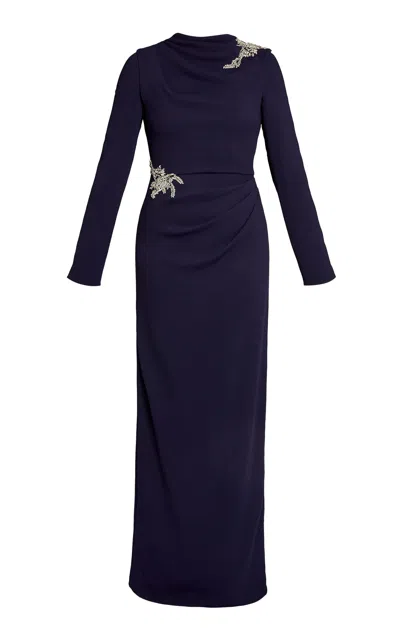 Erdem Embellished Long-sleeve Gown