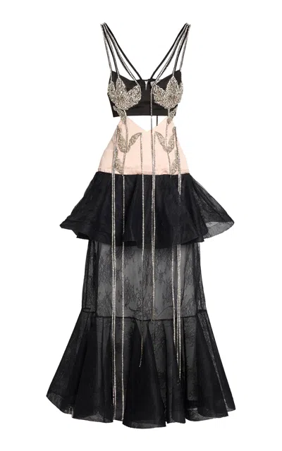 Erdem Embellished Maxi Dress In Black