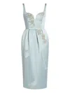 Erdem Sleeveless Crystal-embroidered Midi Cocktail Dress In Gray