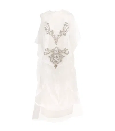 Erdem Embellished Midi Dress In White