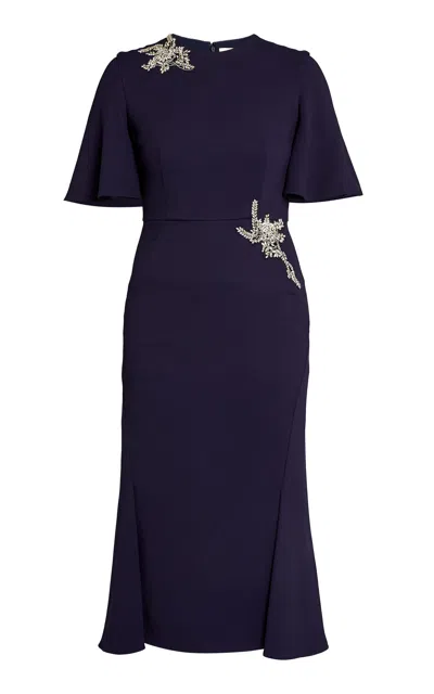 Erdem Embellished Short-sleeve Midi Dress