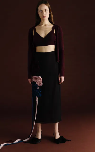 Erdem Embellished Silk-blend Midi Skirt In Black