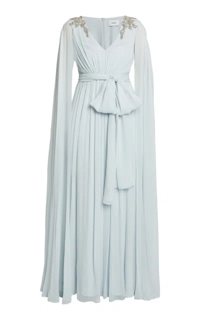 Erdem Embellished Silk Cape Gown