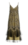 Erdem Embellished Tulle Midi Dress In Black
