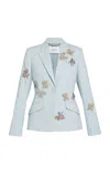 Erdem Embellished Wool Blazer In Blue