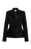 Erdem Embellished Wool Blazer In Black