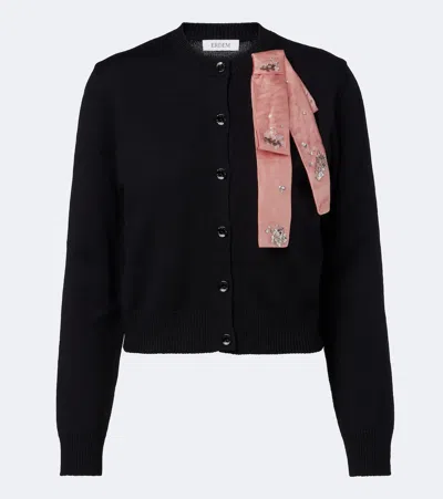 Erdem Bow-embellishment Cardigan In Yellow
