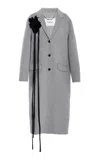 Erdem Embellished Wool Coat In Grey