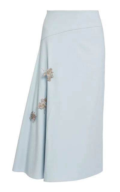 Erdem Embellished Wool Midi Skirt