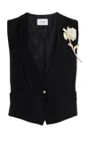 Erdem Carnation Brooch-detail Waistcoat In Black