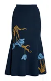 Erdem Embroidered A-line Midi Skirt