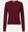 Erdem Embroidered Cashmere And Wool Cardigan In Red