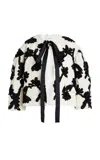 Erdem Embroidered Cloque Jacket In Black,white