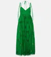 Erdem Embroidered Cotton-blend Midi Dress In Green