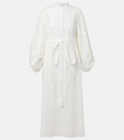 Erdem Embroidered Cotton Lace Midi Dress