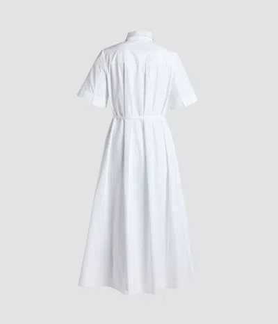Erdem Embroidered Cotton Poplin Midi Shirt Dress In White