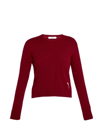 Erdem Long-sleeved Cashmere Knit Sweater In Burgundy