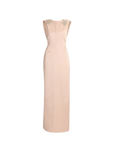 Erdem Embroidered Draped Maxi Dress In Pink