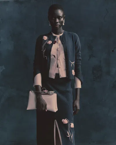 Erdem Embroidered Fitted Cardigan In Multi