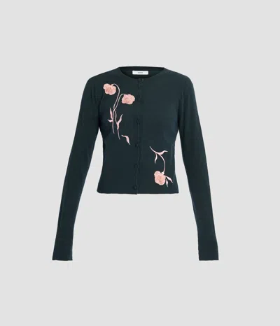 Erdem Embroidered Fitted Cardigan In Multi
