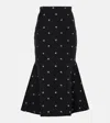 Erdem Cotton-blend Embroidered Maxi Skirt In Black