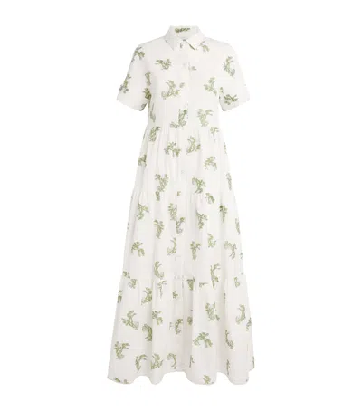 Erdem Embroidered Maxi Shirt Dress