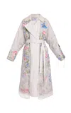 Erdem Embroidered Metalized-cotton Trench Coat In Multi