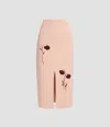 Erdem Embroidered Midi Pencil Knit Skirt In Multi