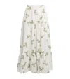 Erdem Embroidered Tiered Cotton-blend Midi Skirt