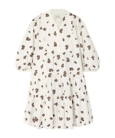 Erdem Embroidered Cotton-blend Mini Dress In White