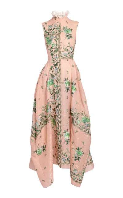 Erdem Embroidered Organza Midi Dress In Multi