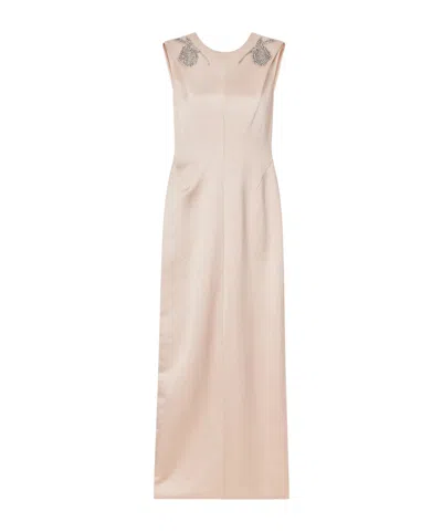 Erdem Embroidered Satin Gown In Pink
