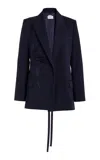 Erdem Embroidered Suiting Blazer In Navy